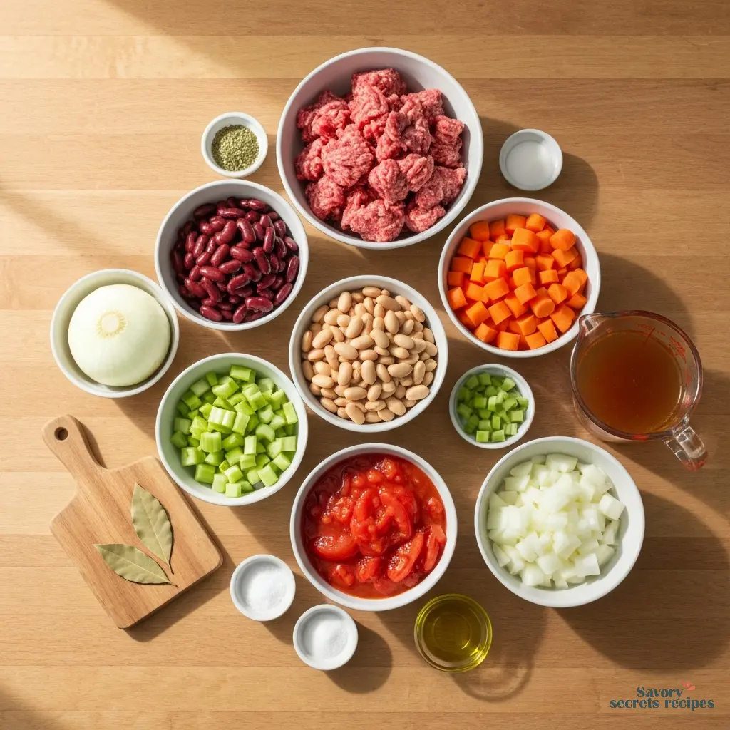 bean soup with hamburger meat ingredients