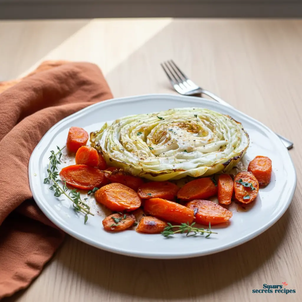 baked cabbage and carrots final dish