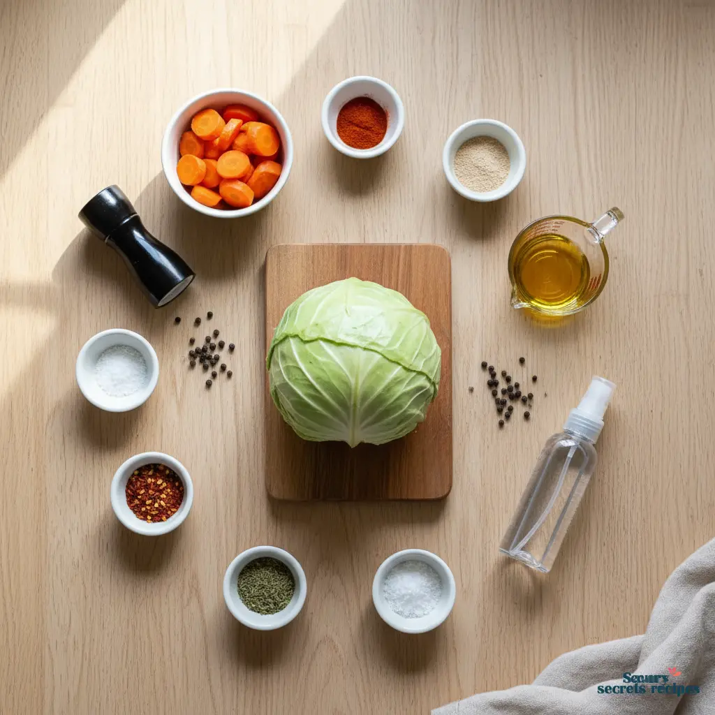 baked cabbage and carrots ingredients