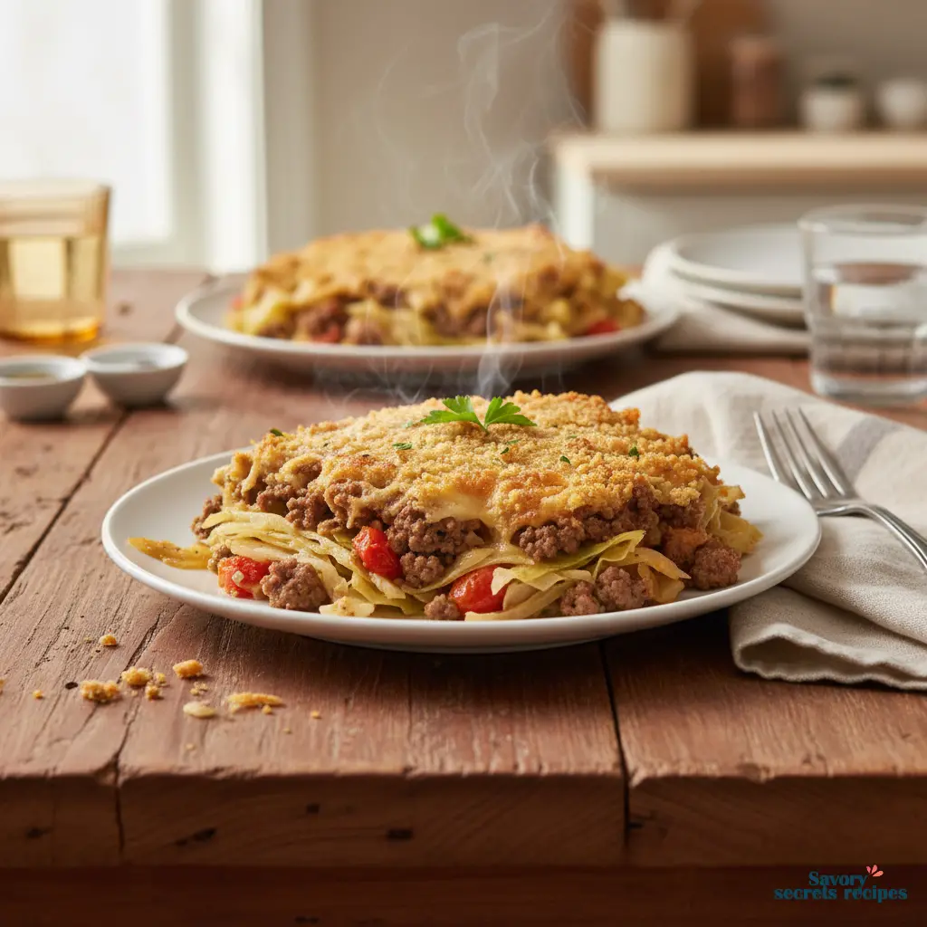 beef and cabbage casserole recipe final dish