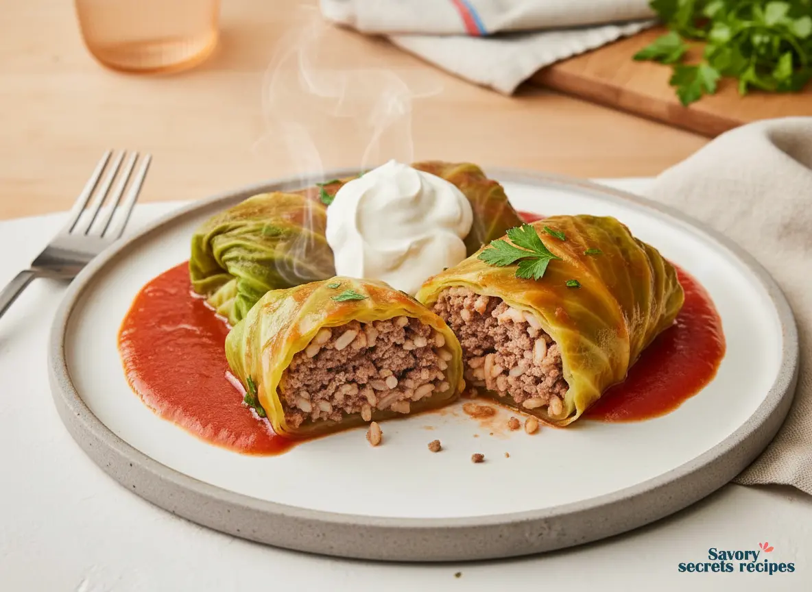 cabbage rolls with savoy cabbage final dish