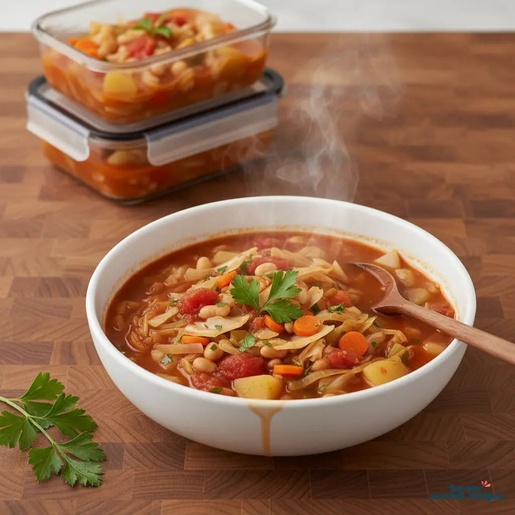 cabbage and tomato soup recipe final dish