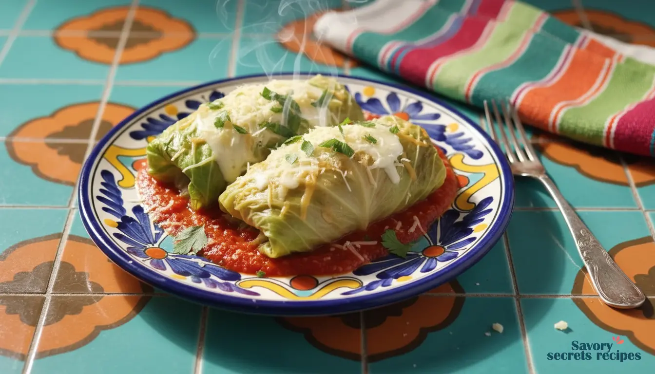 cabbage rolls with cheese final dish