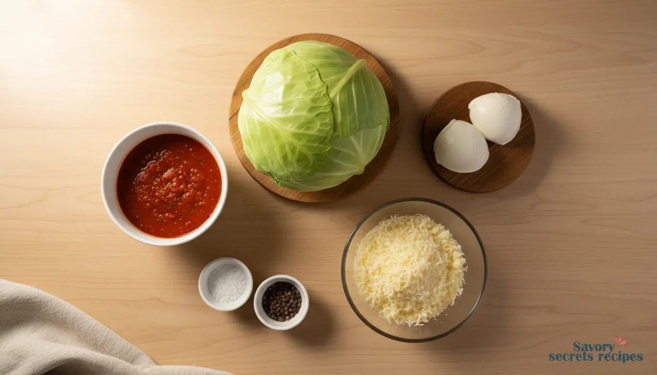 cabbage rolls with cheese ingredients