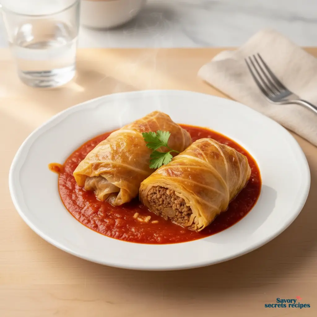 cabbage rolls uncooked rice final dish