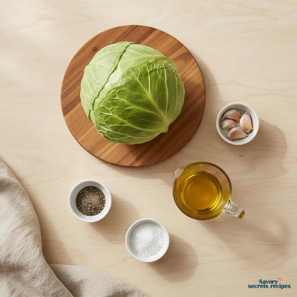baked garlic cabbage ingredients