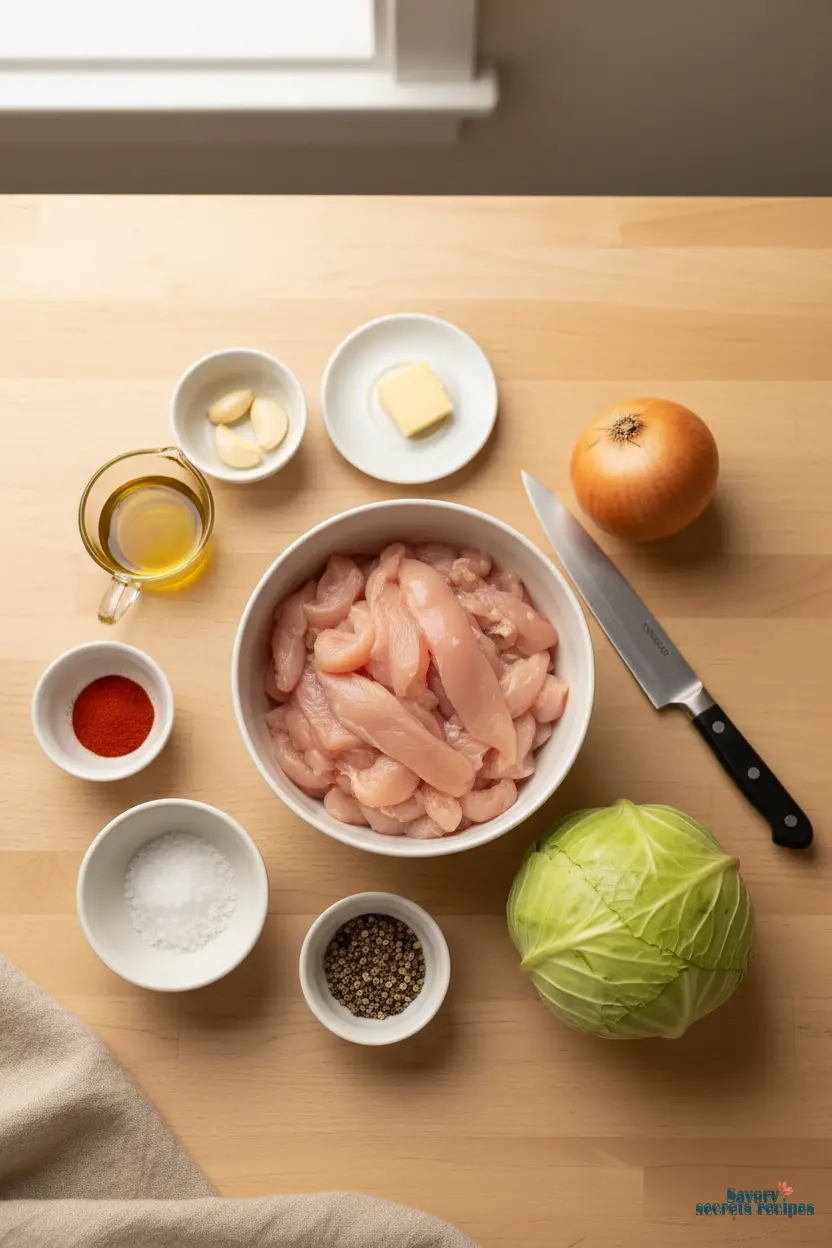 chicken and cabbage stir fry ingredients