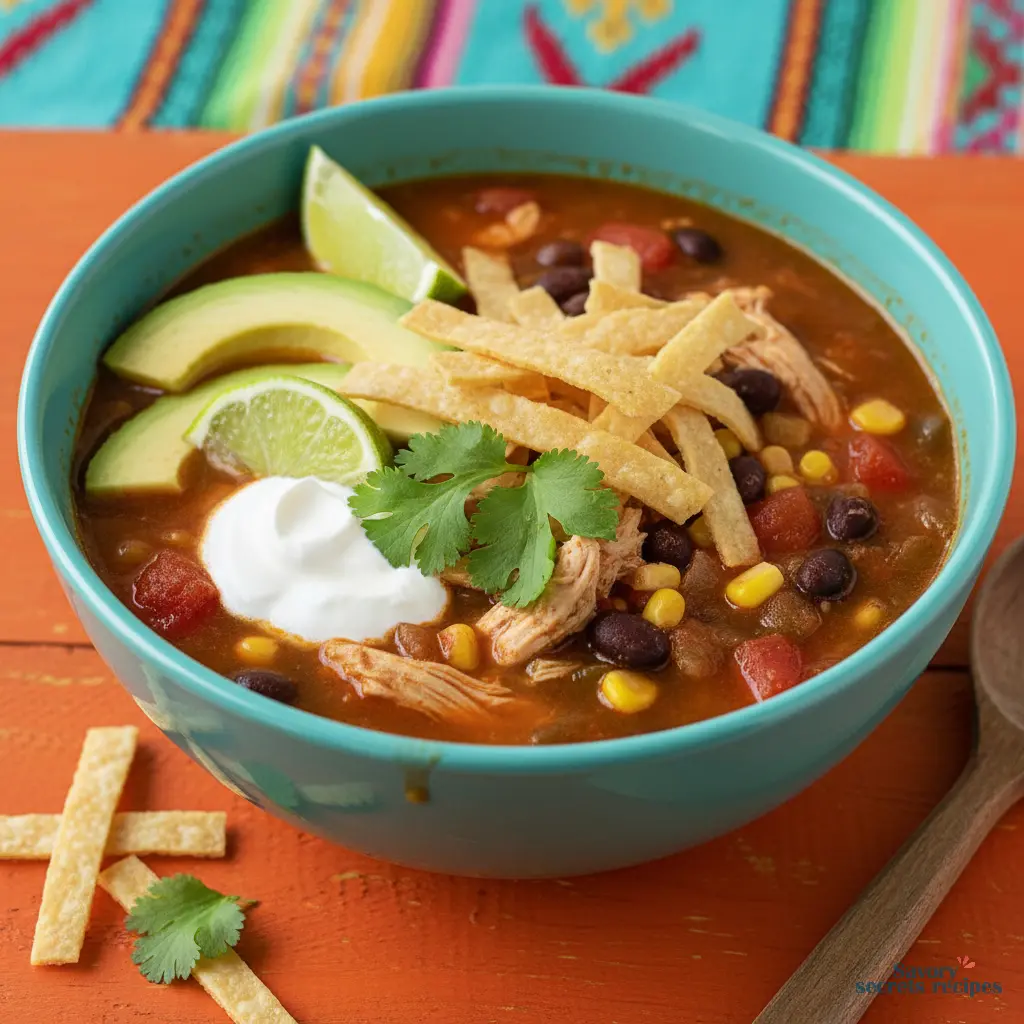 healthy chicken tortilla soup final dish