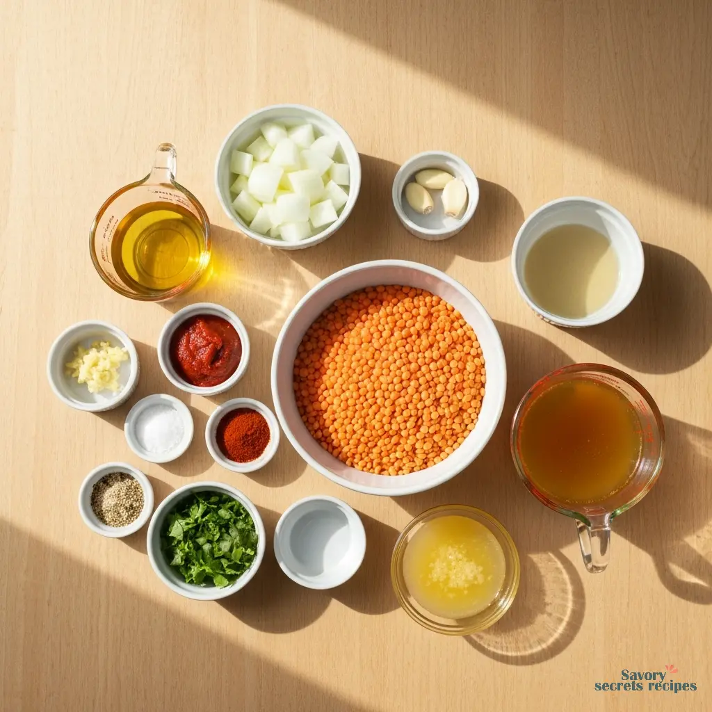 basic red lentil recipe ingredients