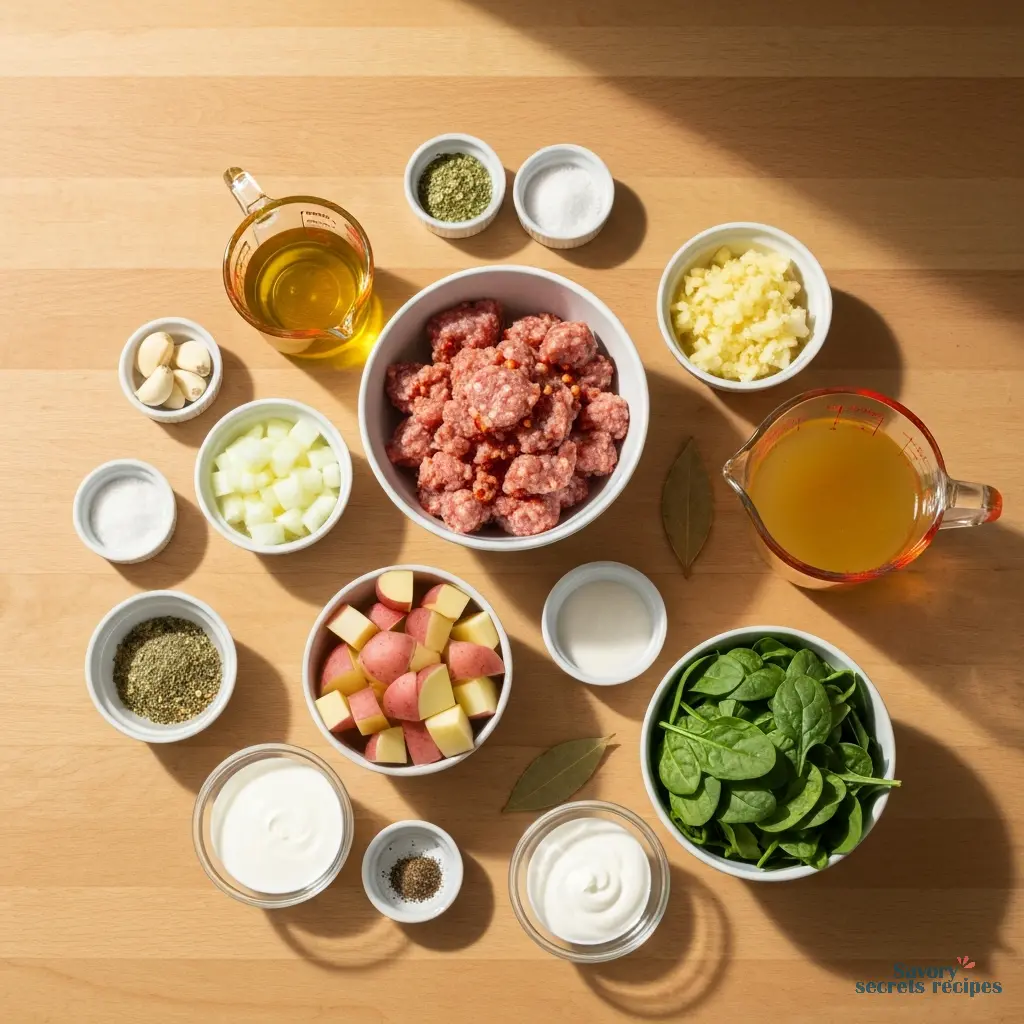 sausage and spinach soup ingredients