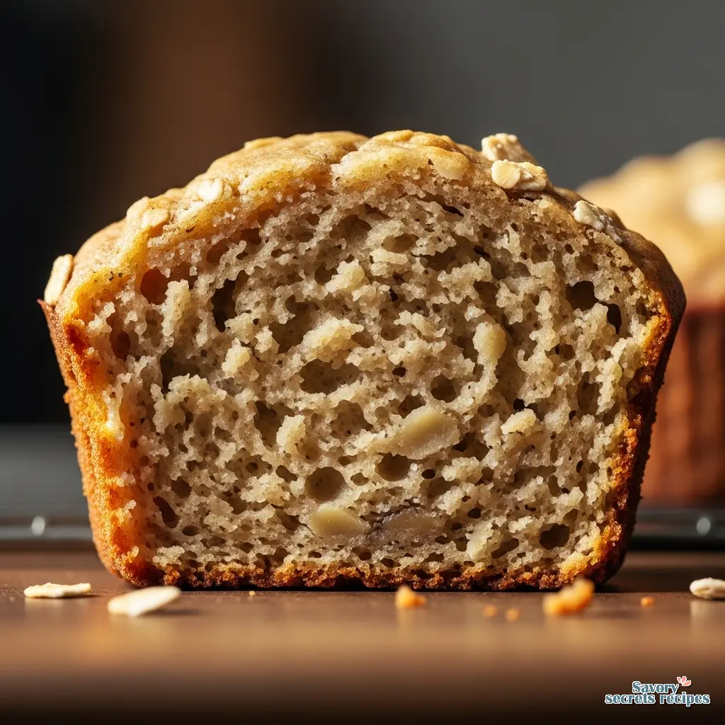 3 ingredient banana applesauce muffins close up