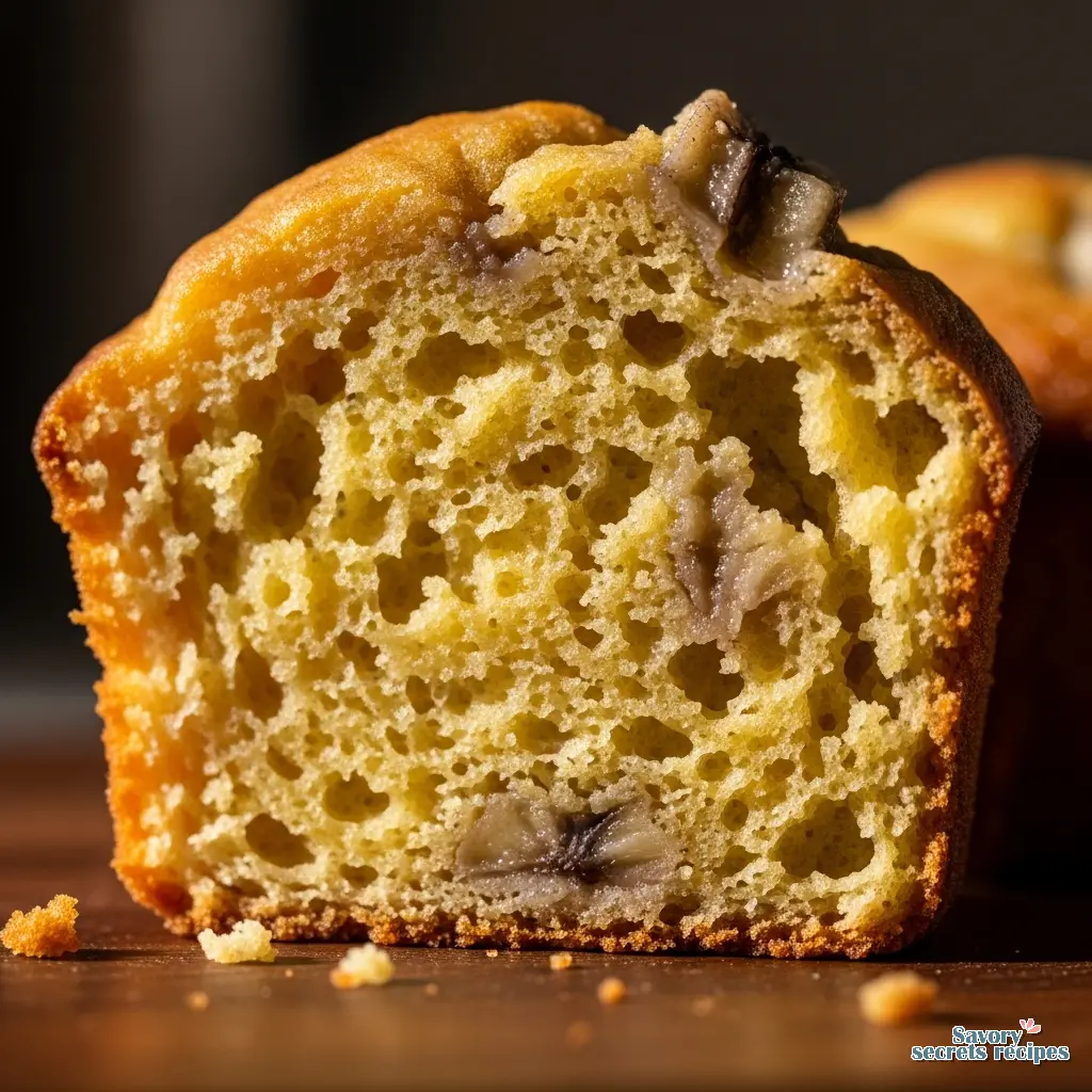 add banana to muffin mix close up