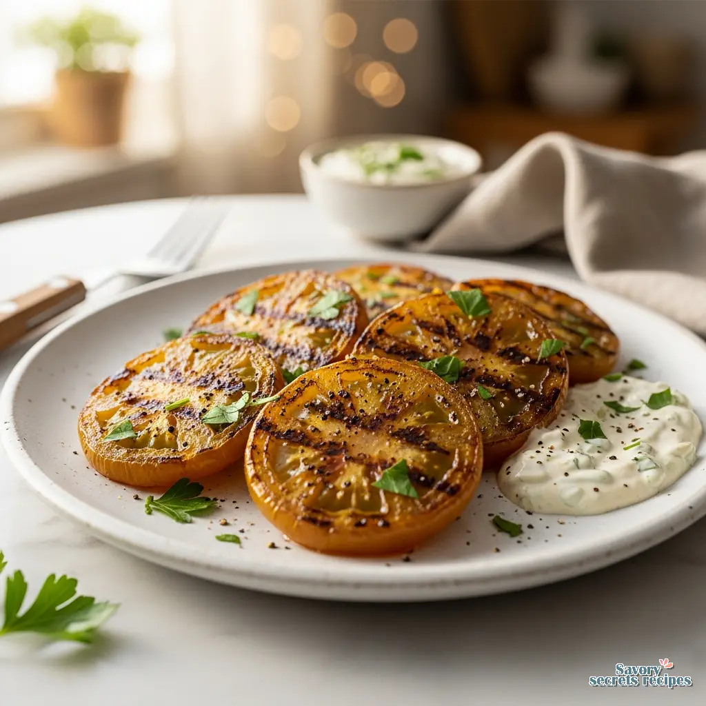 air fried green tomatoes without breading final presentation