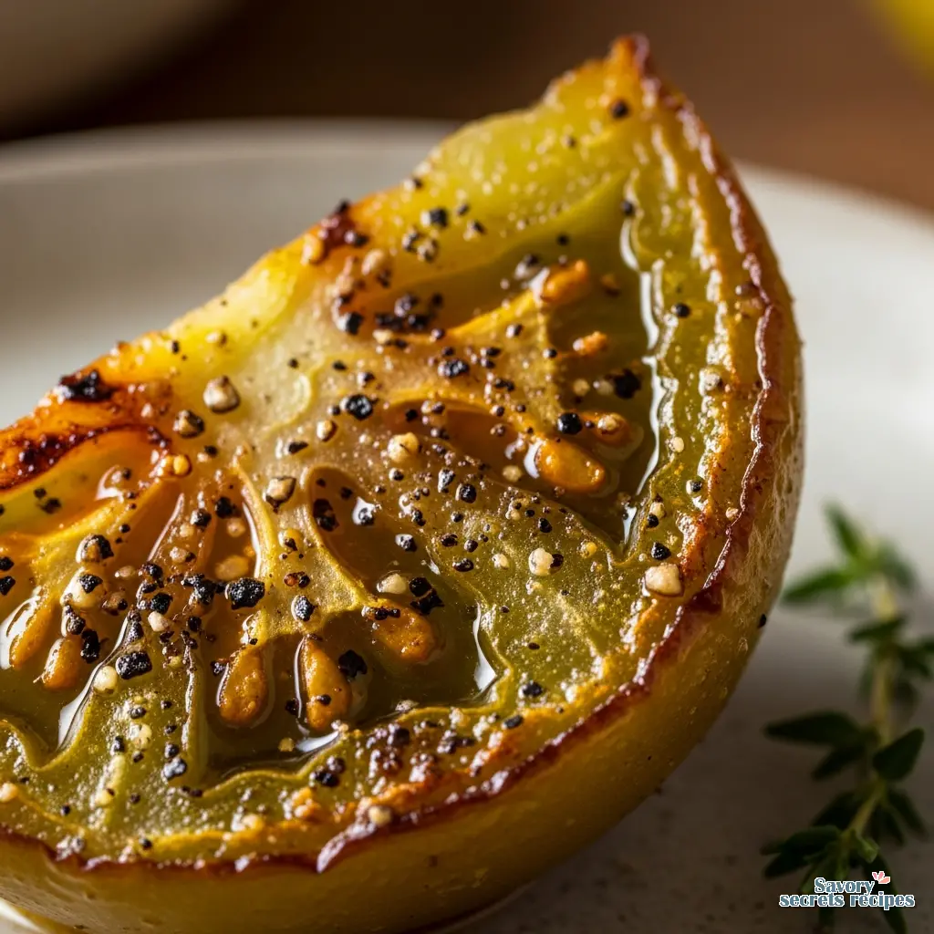 air fried green tomatoes without breading close up