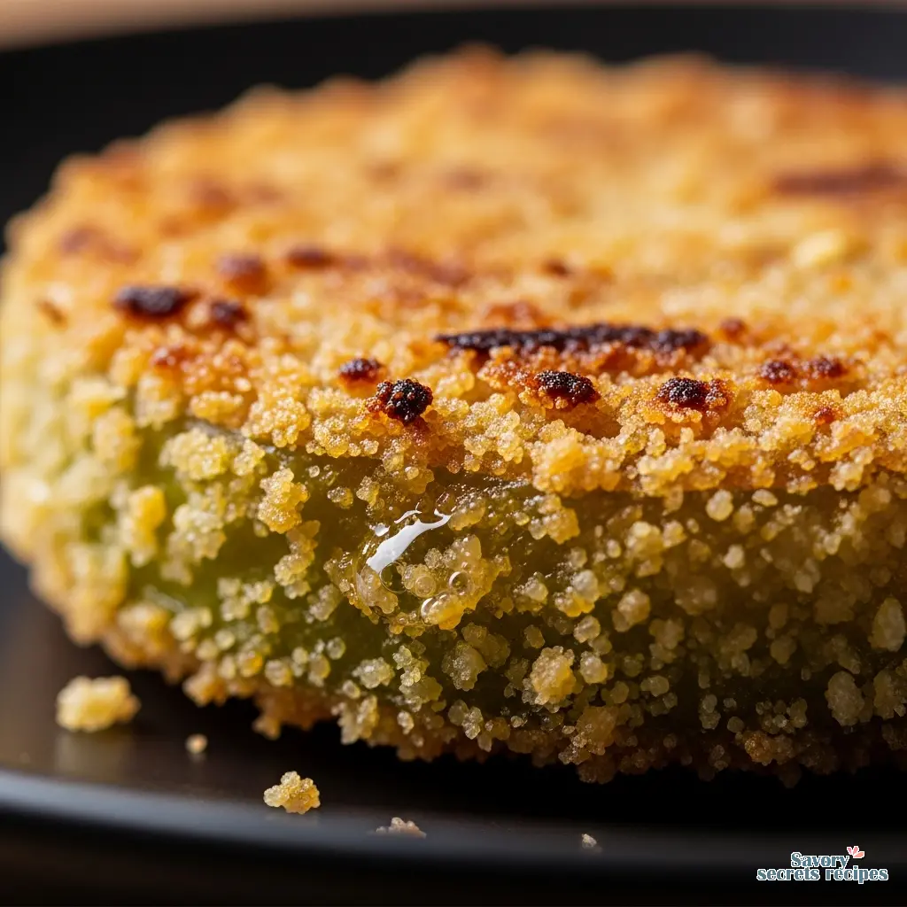 air fried green tomatoes close up