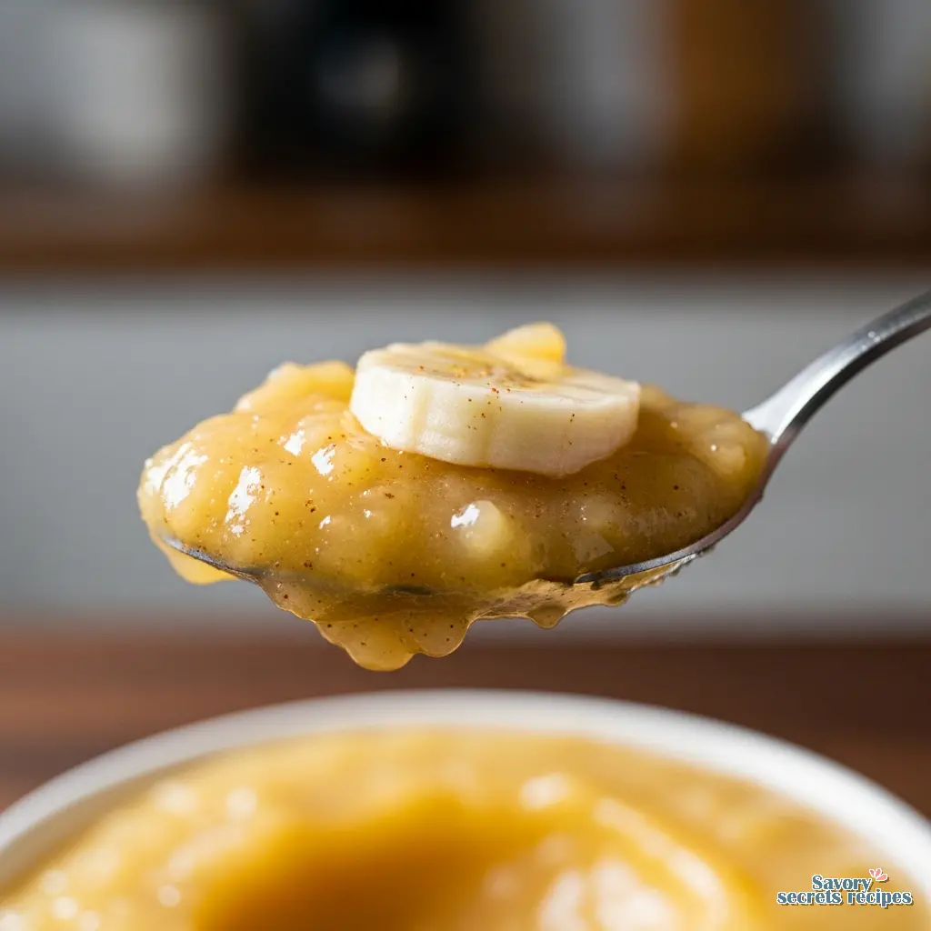 banana apple sauce close up