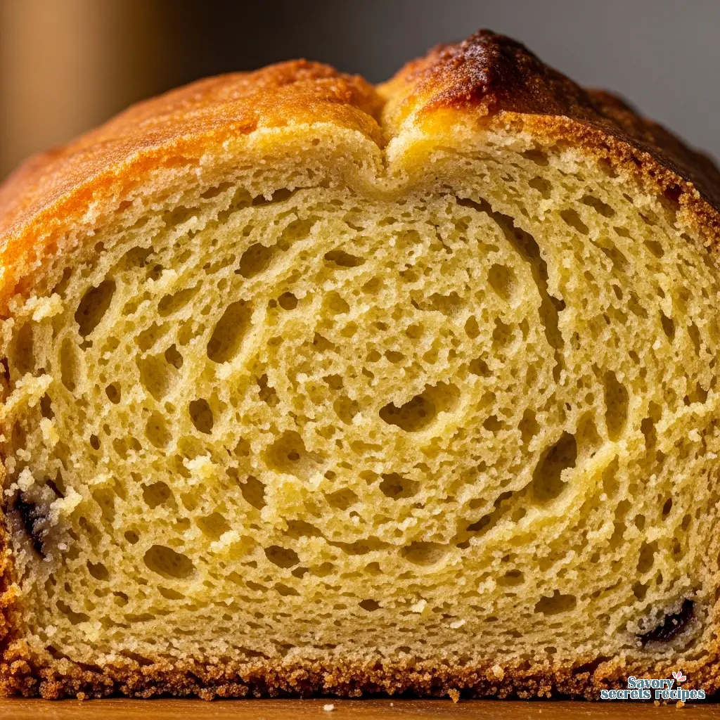 banana bread made with margarine close up