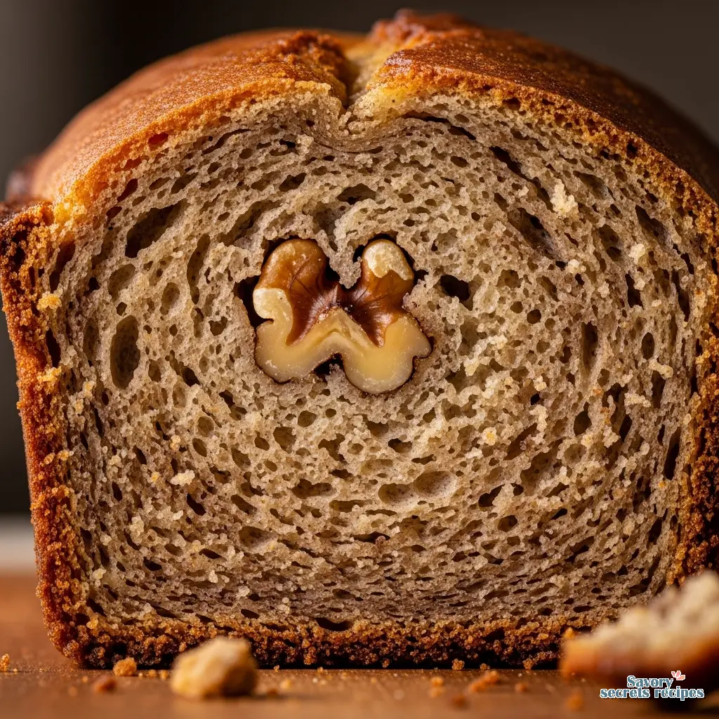 bakery style banana bread close up