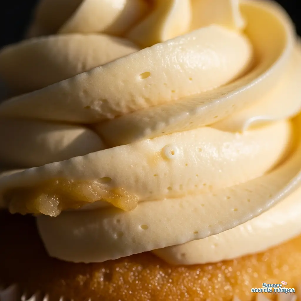 banana frosting for cupcakes close up