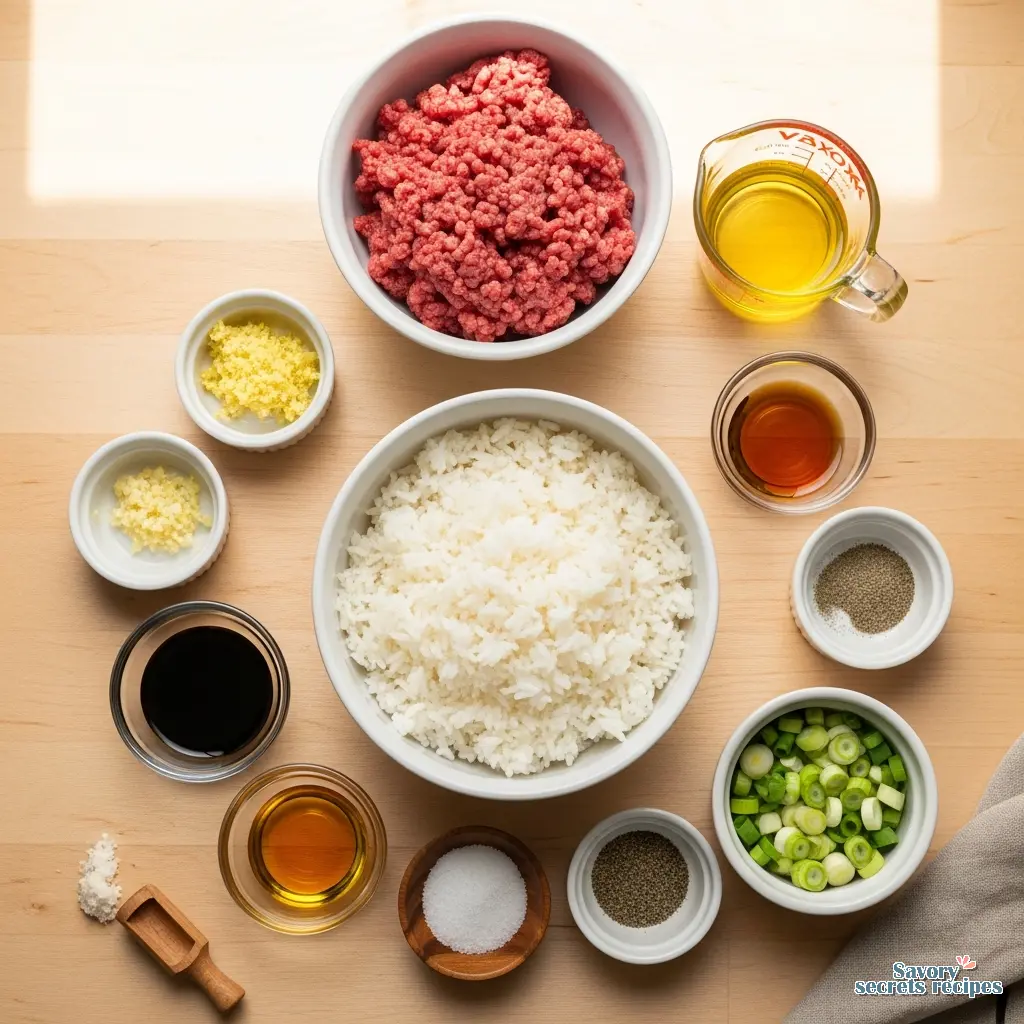 beef and rice ingredients