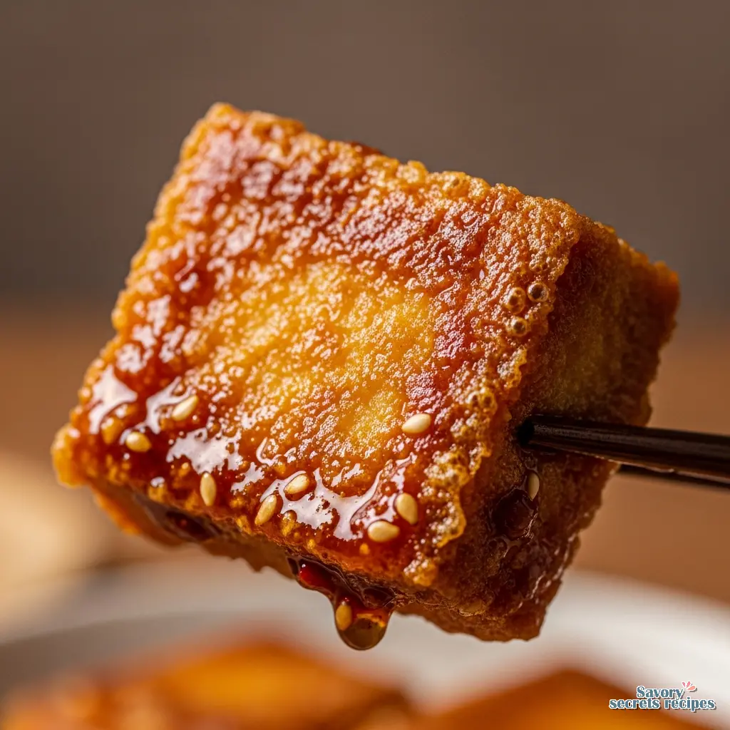 braised bean curd close up