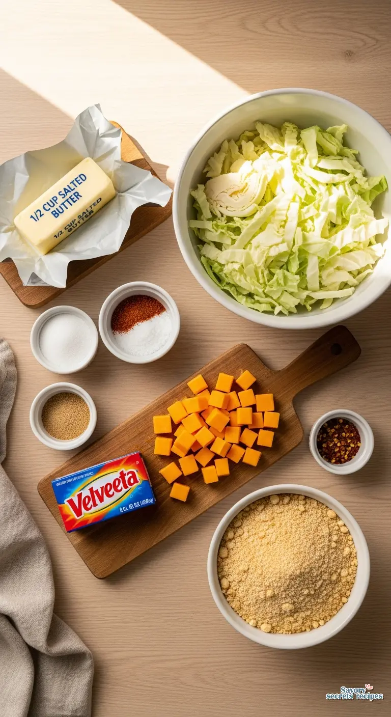 baked cabbage with cheese ingredients