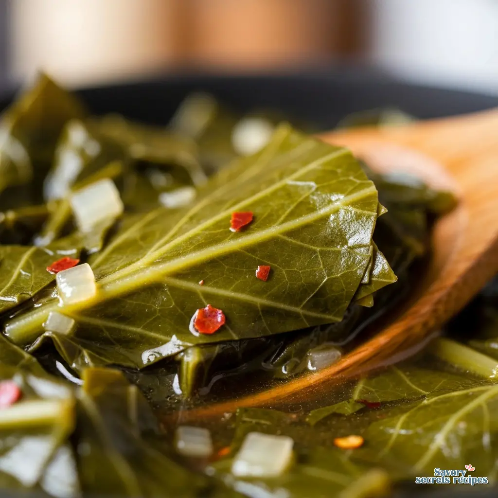 canned collards recipe close up