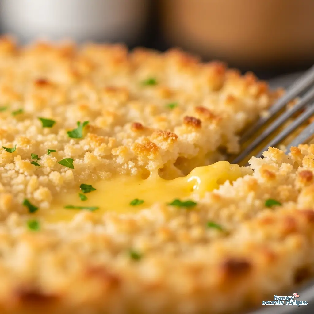 baked breadcrumb mac and cheese close up