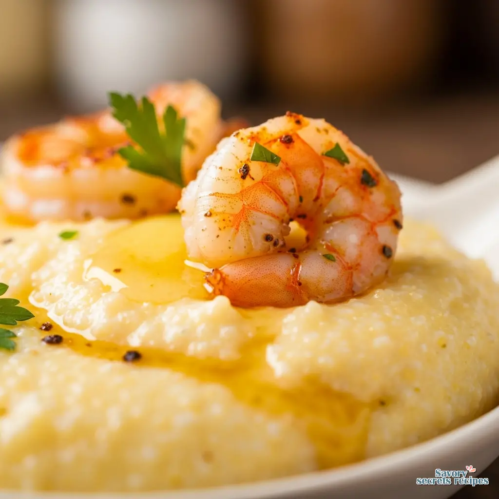 cheesy grits and shrimp recipe close up