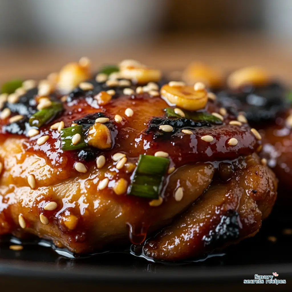 chicken kalbi marinade close up