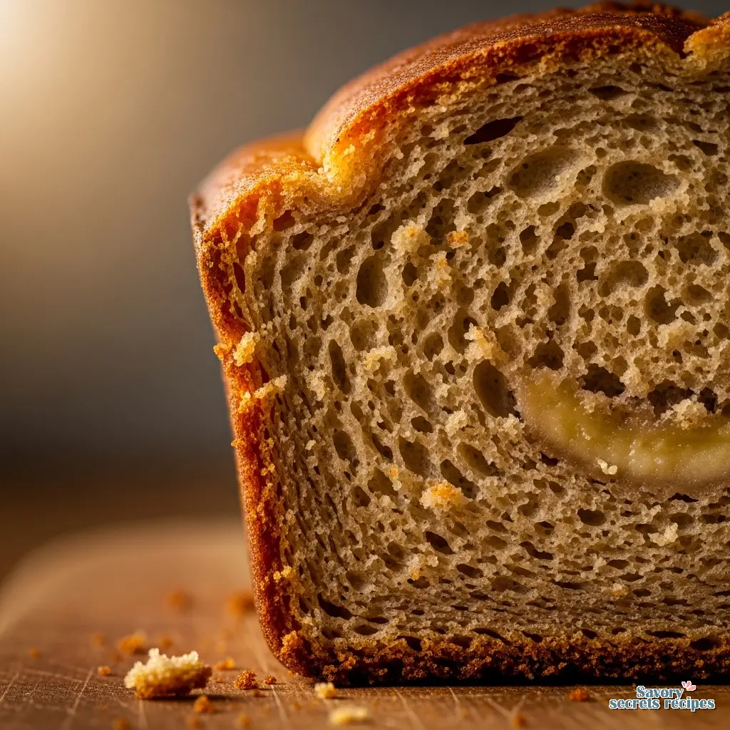 banana bread recipe no baking soda close up