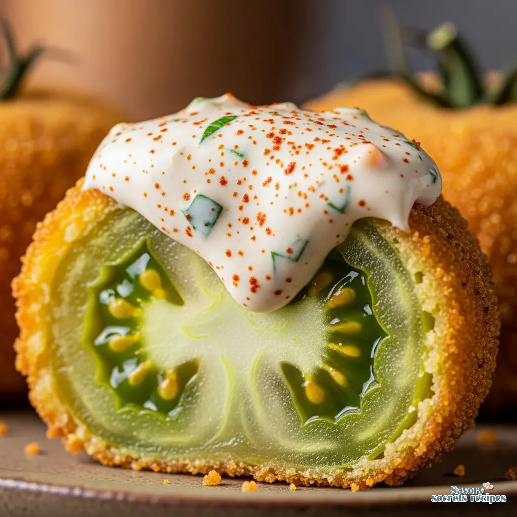best dip for fried green tomatoes close up