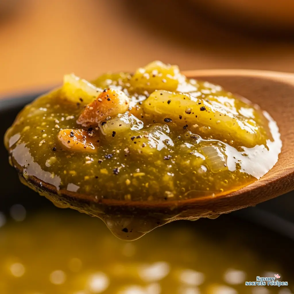 green tomato sauce close up