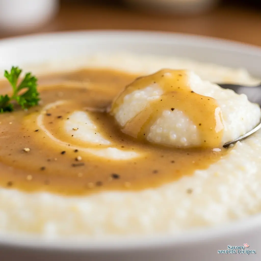 gravy grits close up