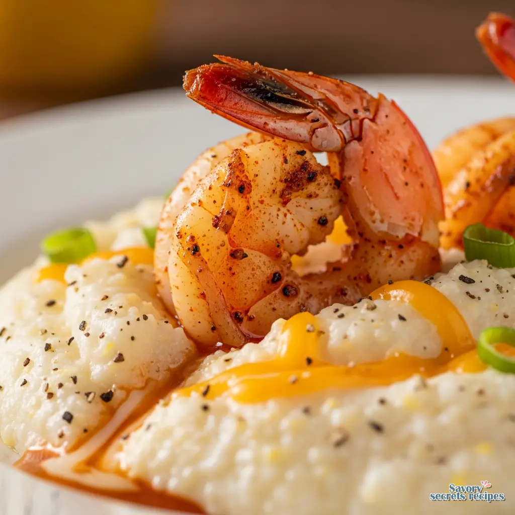 healthy shrimp and grits recipe close up