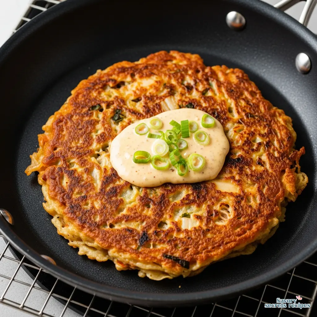 easy kimchi pancake recipe close up
