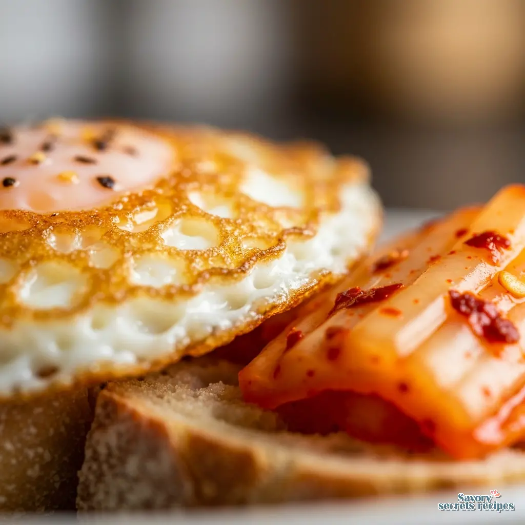 kimchi breakfast close up