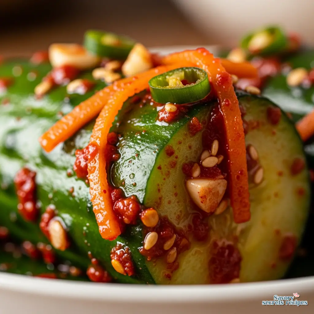 best cucumber kimchi recipe close up