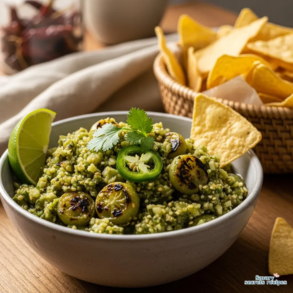 green tomato and tomatillo salsa final presentation