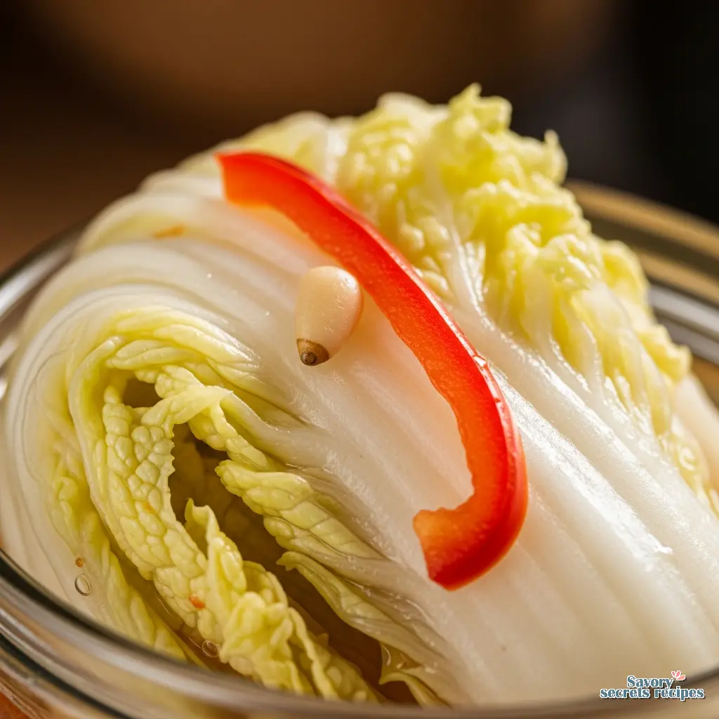 mild kimchi close up