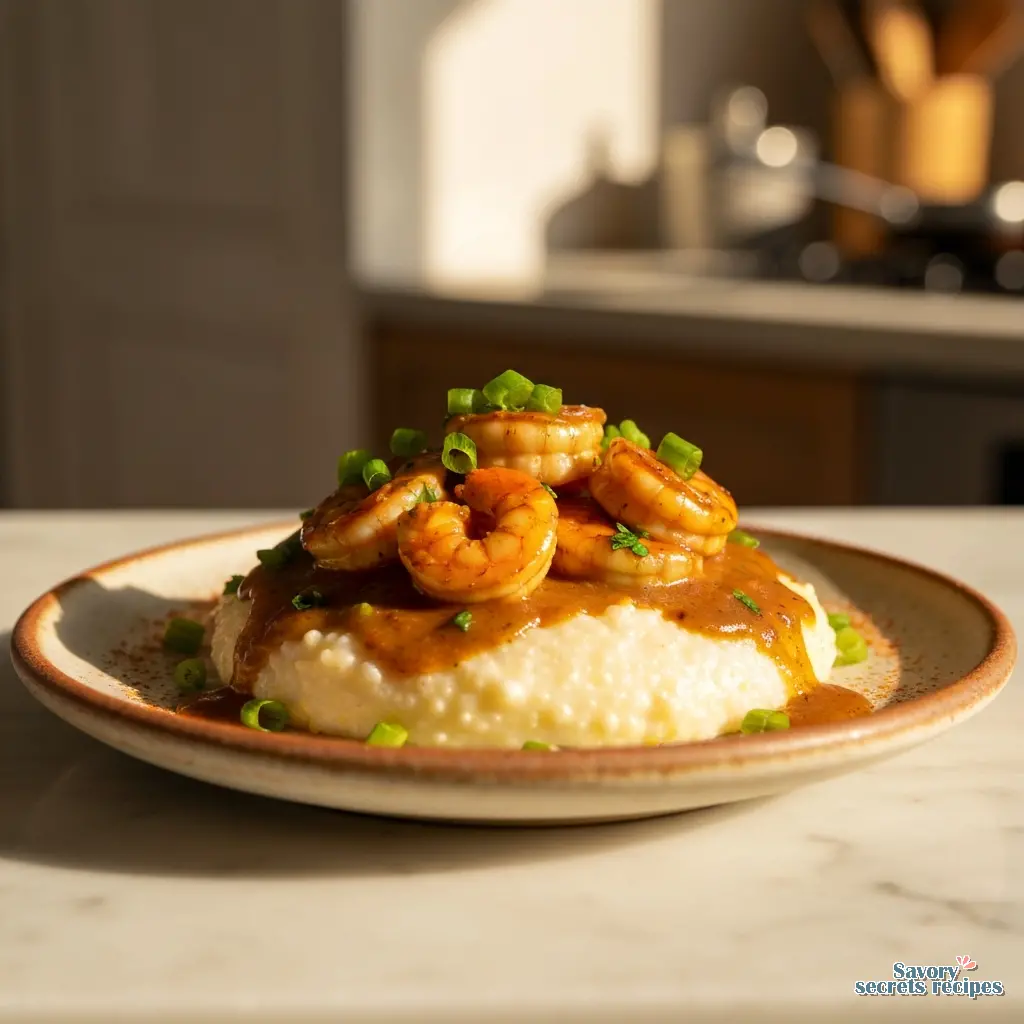 new orleans shrimp and grits recipe with worcestershire sauce final presentation