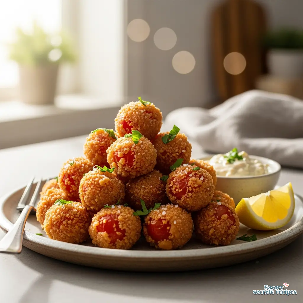 fried cherry tomatoes final presentation