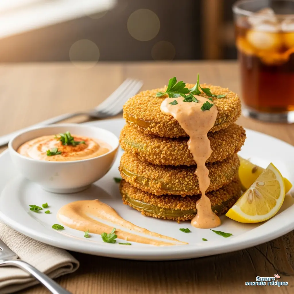 fried green tomatoes with remoulade sauce final presentation
