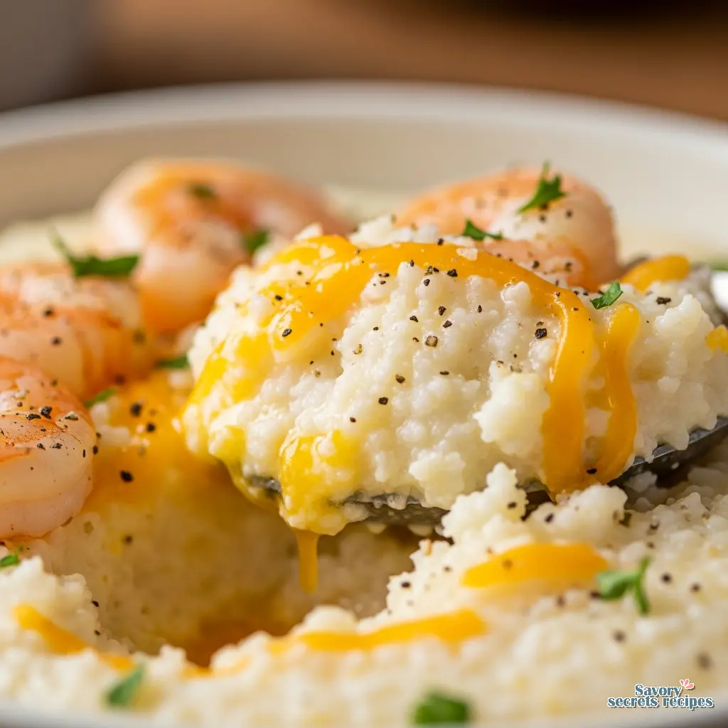 basic shrimp and grits recipe close up