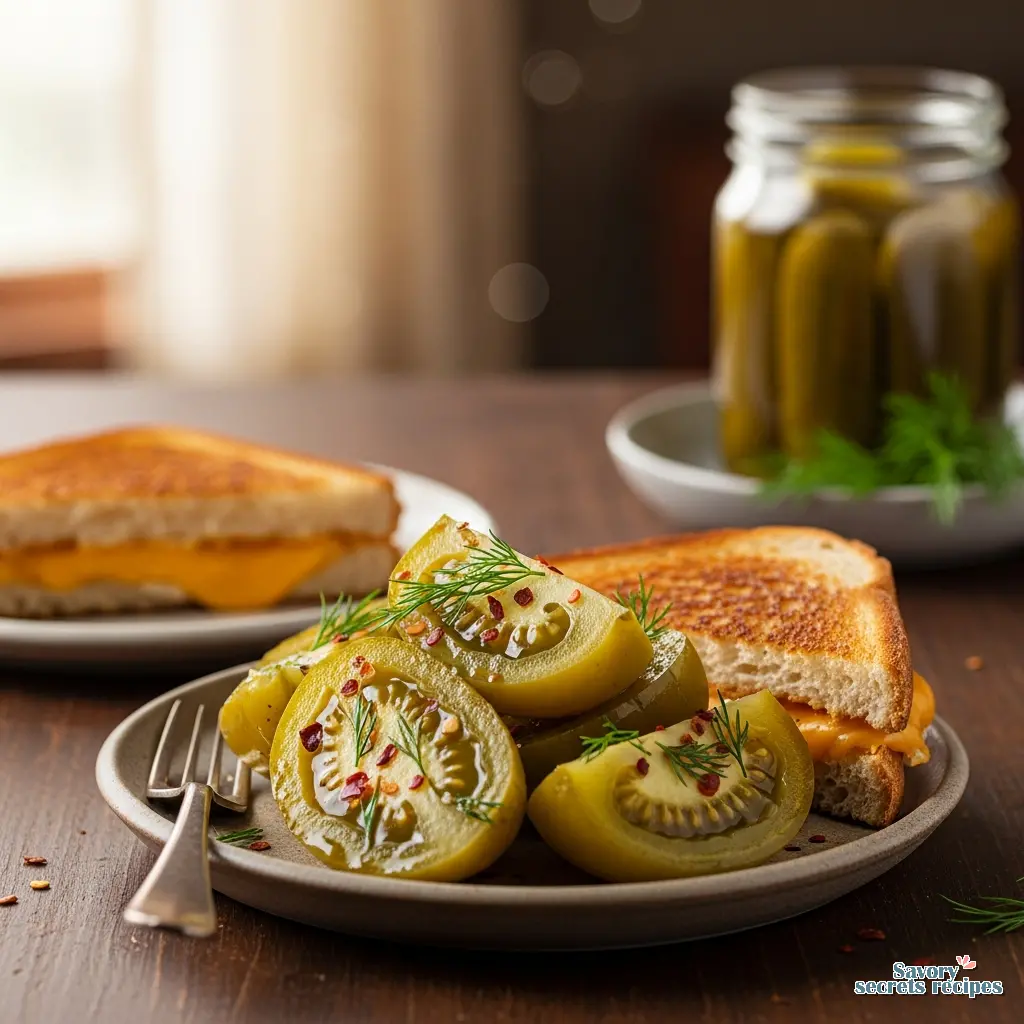 hot pickled green tomatoes final presentation