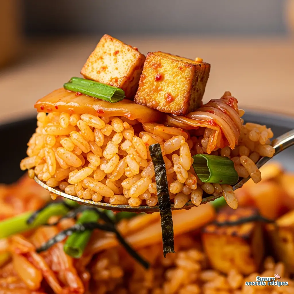 kimchi fried rice with vegetables