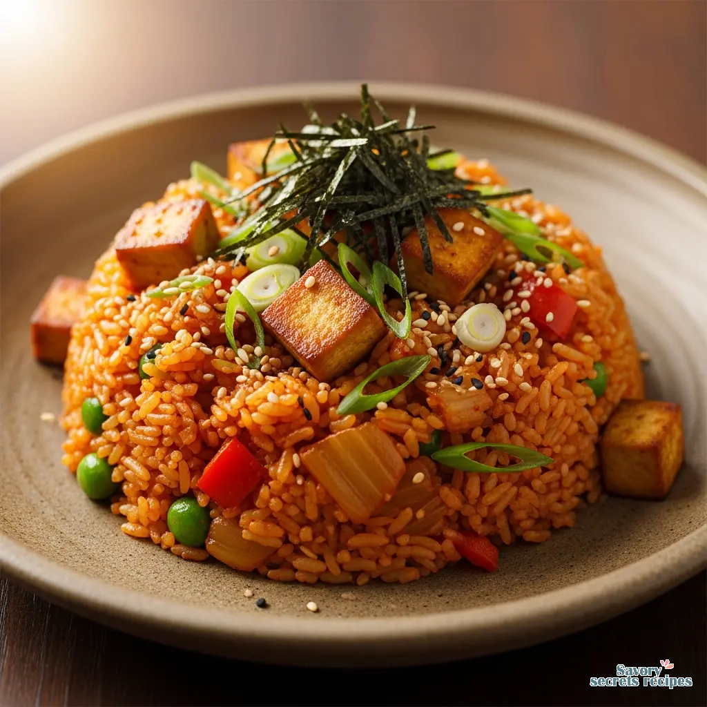 kimchi fried rice with vegetables final presentation