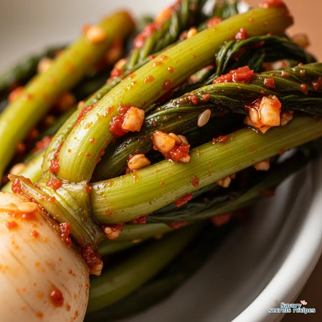 baby radish kimchi close up