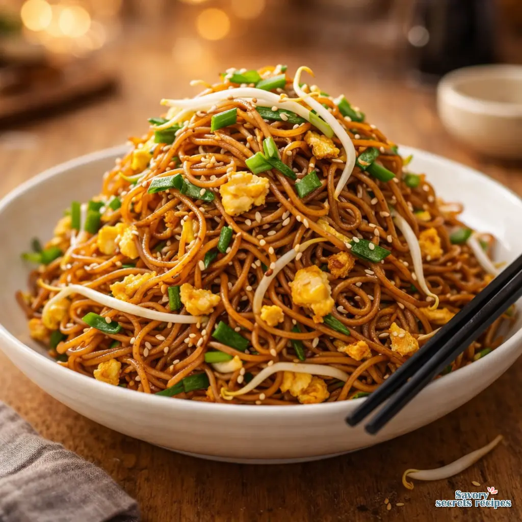 15 minute easy egg fried noodles final presentation