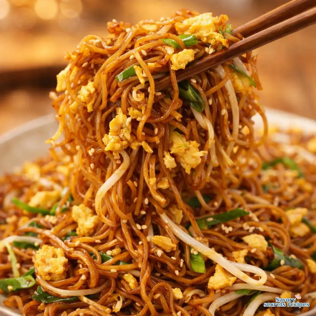 Quick 15 minute easy egg fried noodles are the best